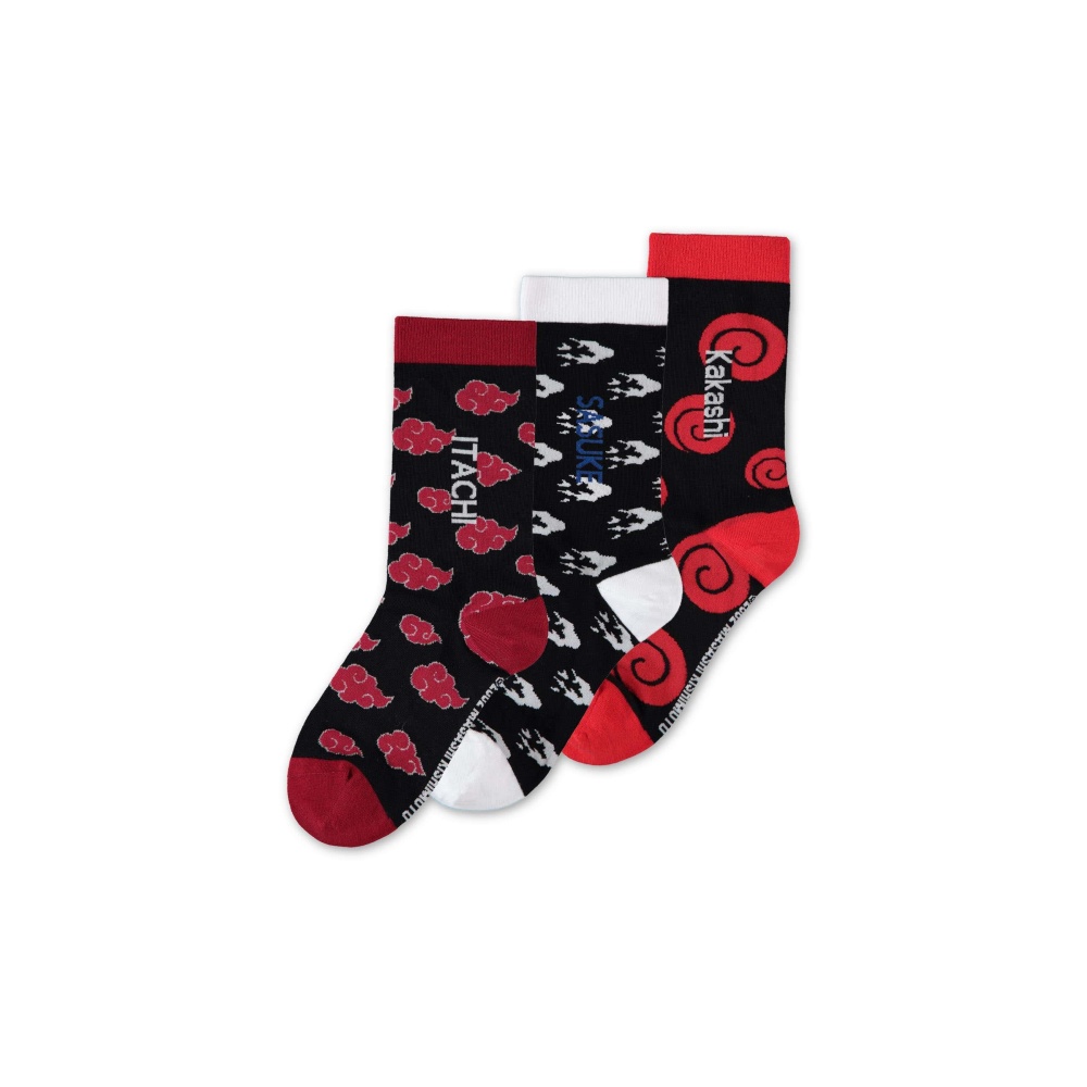 Naruto - Sasuke Kakashi Itachi Crew (3Pack) Sokken - Multicolours